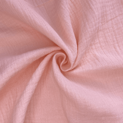 Ткань Муслин Жатый (Ширина 1,4м), цвет Нежно-Розовый (на отрез) в Калининграде