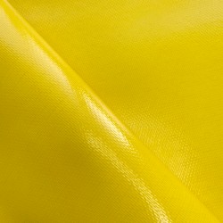 Ткань ПВХ 600 гр/м2 плотная, Жёлтый (Ширина 150см), на отрез  в Калининграде