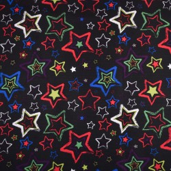 Ткань Oxford 600D PU (Ширина 1,48м), принт &quot;Звезды на черном&quot; (на отрез) в Калининграде