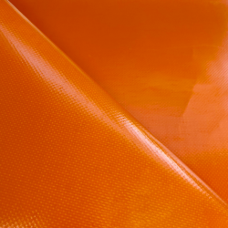 Ткань ПВХ 450 гр/м2 (Ширина 1,6м), цвет Оранжевый (на отрез) в Калининграде