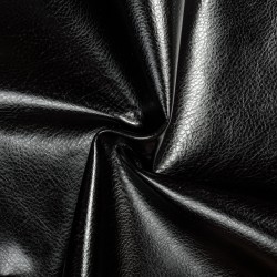 Ткань Дерматин (Кожзам) для мебели (Ширина 138см), цвет Черный (на отрез) в Калининграде