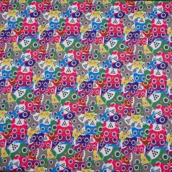 Ткань Oxford 600D PU (Ширина 1,48м), принт &quot;Совы яркие&quot; (на отрез) в Калининграде